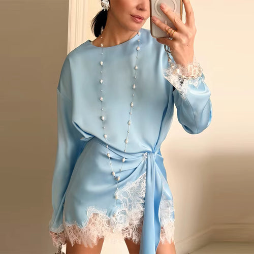 New Satin Lace Dress