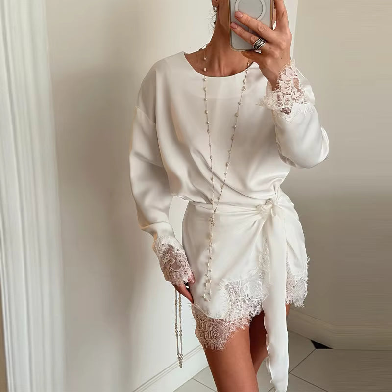 New Satin Lace Dress